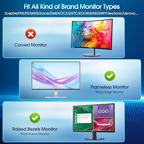 Miniatura 7 de YAKAI Paquete de 2 filtros de pantalla de privacidad para computadora de 27 pulgadas para monitor de pantalla ancha de relación de aspecto 169,