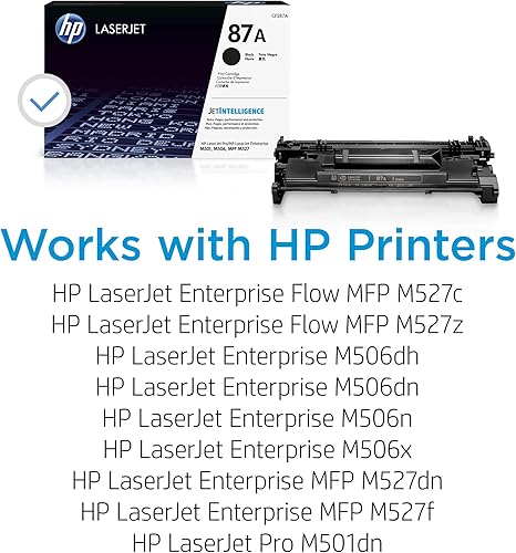 Miniatura 2 de HP Cartucho de tóner negro 87A | Funciona con HP LaserJet Enterprise M506 Series, MFP M527 Series, H M501 Series | CF287A