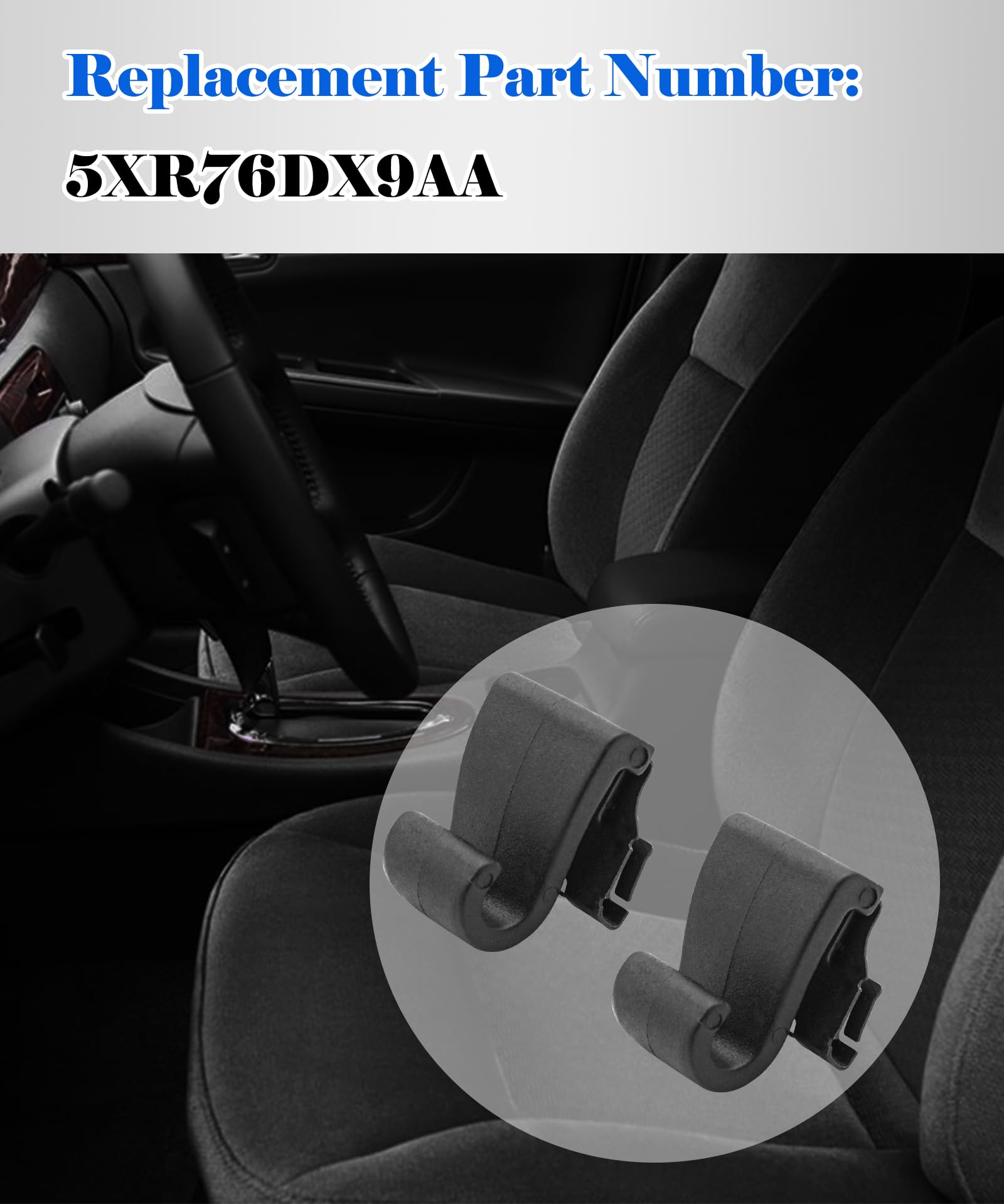 2PCS Window Shade Hook Compatible with Chrysler Pacifica Voyager 2017 2018 2019 2020 2021 2022, Door Sun Shade Hook Clip Replace Parts# 5XR76DX9AA