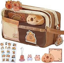 Capybara Large Capacity Clear Pencil Case with Cute Compartments