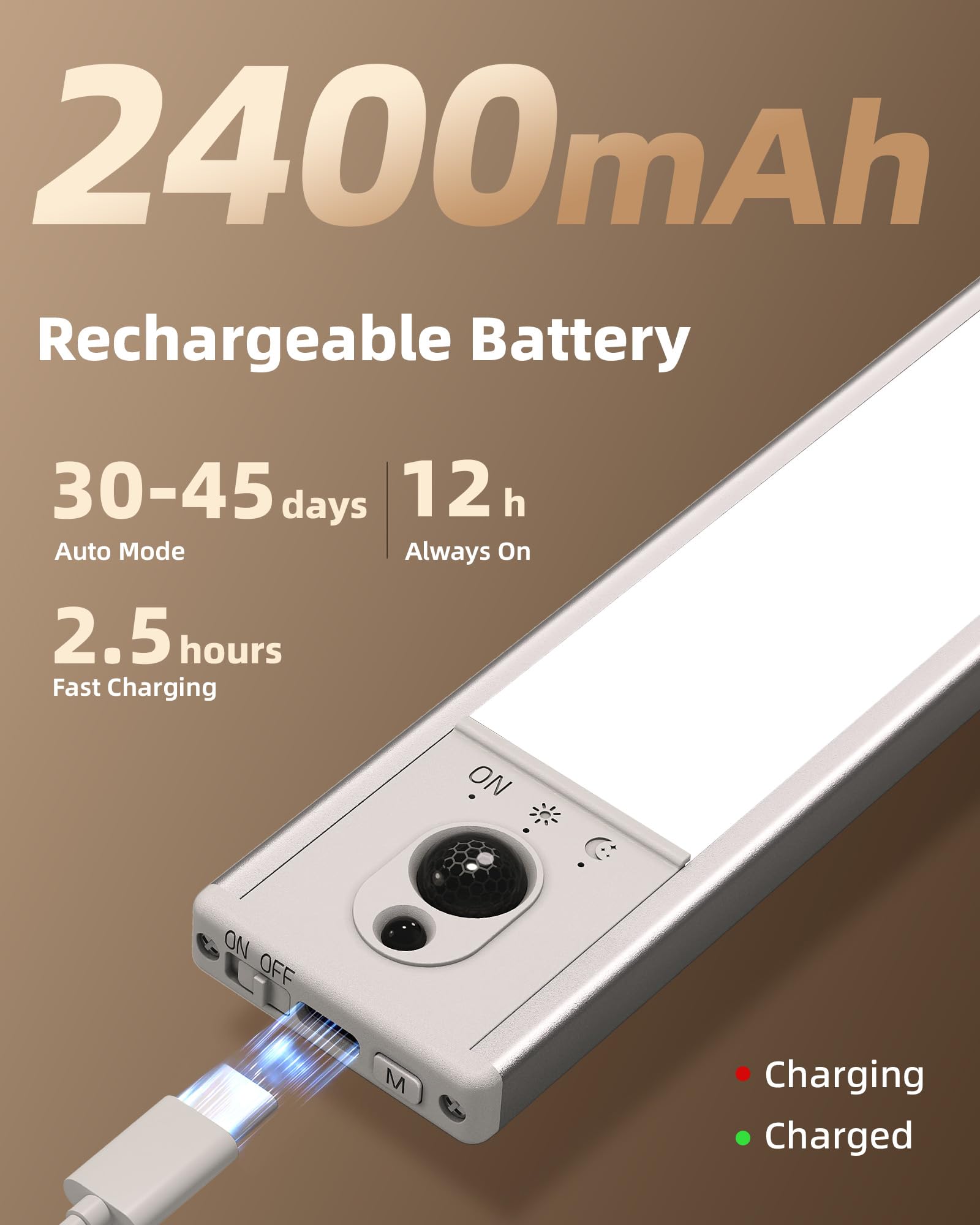 EZVALO Luces de cocina para debajo del gabinete, paquete de 5 luces de sensor de movimiento inalámbricas regulables de 3500 K para interiores con control remoto, luces nocturnas LED para cocina