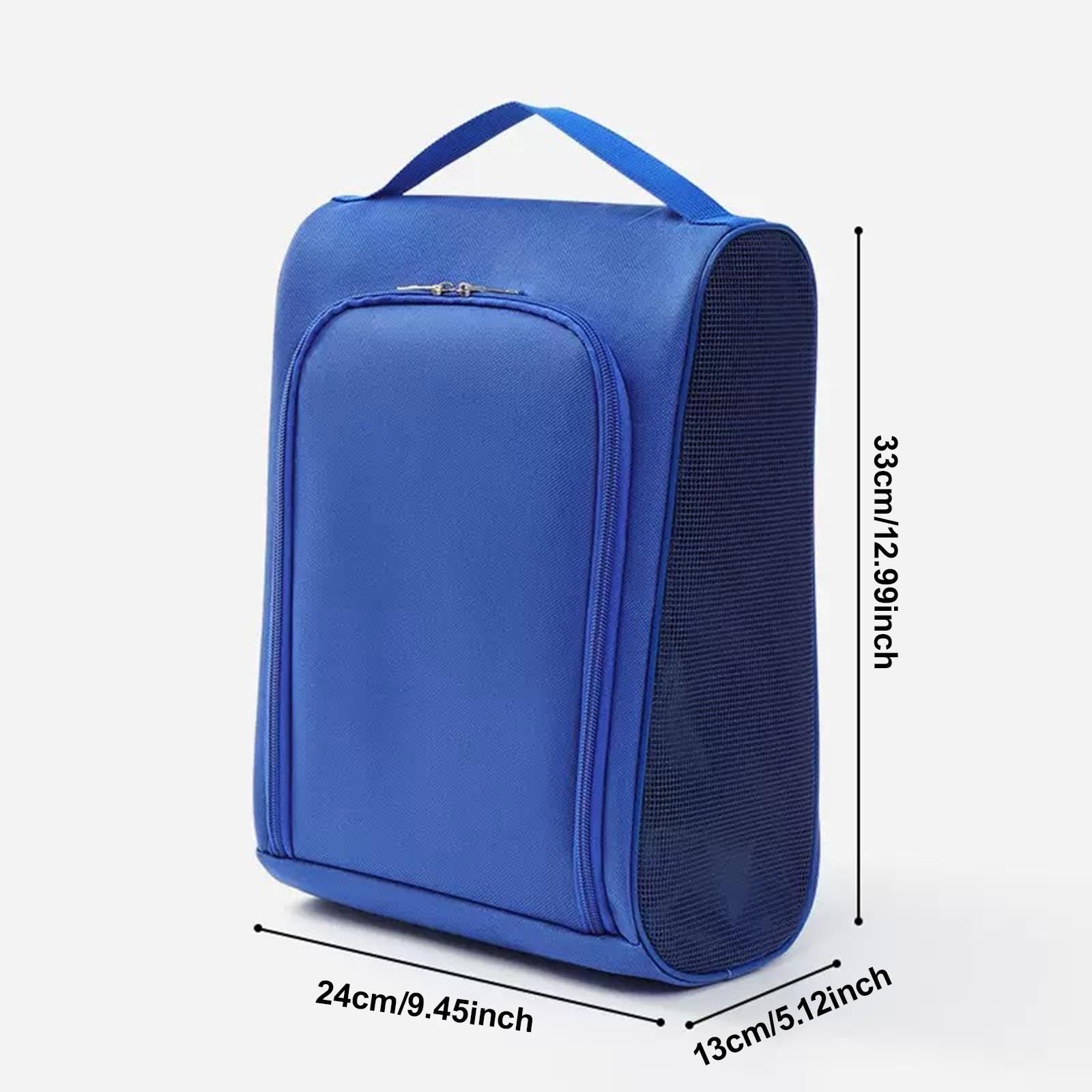 Borsa per Scarpe da Golf, Porta Scarpe Portatile Oxford con Ventilazione, Cerniera E Maniglia Resistente, Adatta per Uomini, Donne, Palestra, Lavoro, Blu