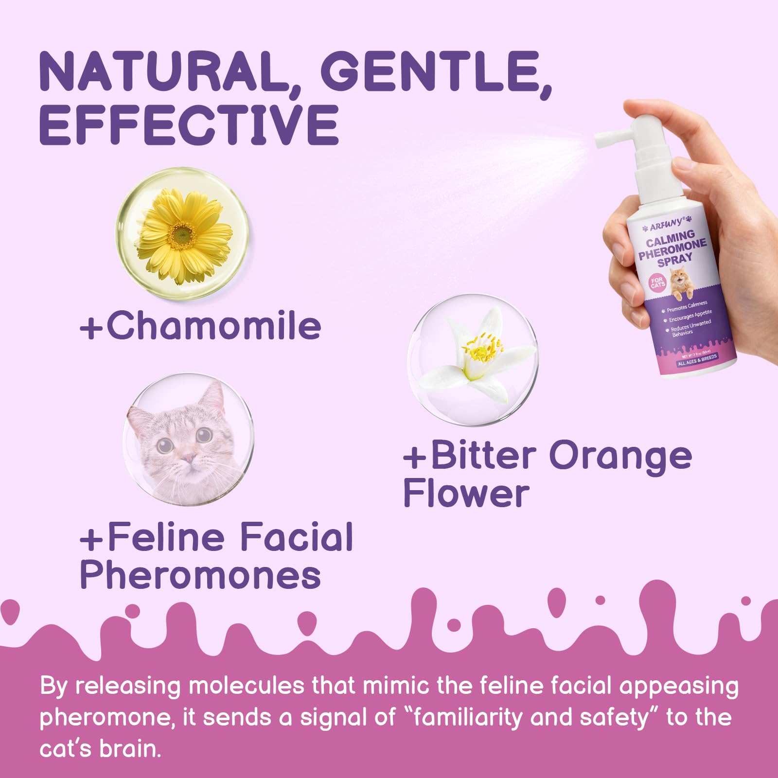 Cat Calming Pheromone Spray - Cat Calming Spray - Reduce Scratching, Fighting, Peeing, Marking - Cat Anxiety & Stress Relief - for Home, Travel, Vet Visits - with Cat Pheromone & Natural Ingredients - image 6