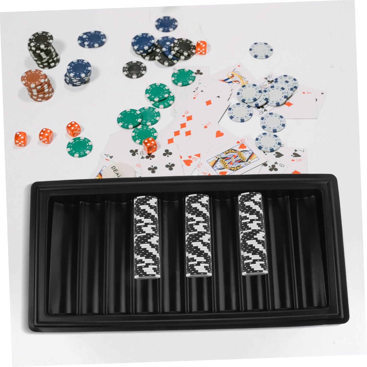 ERINGOGO Acrylic Poker Chip Tray Storage Organizer for Chips Multi Game Display Holder for Poker Board Games and Home