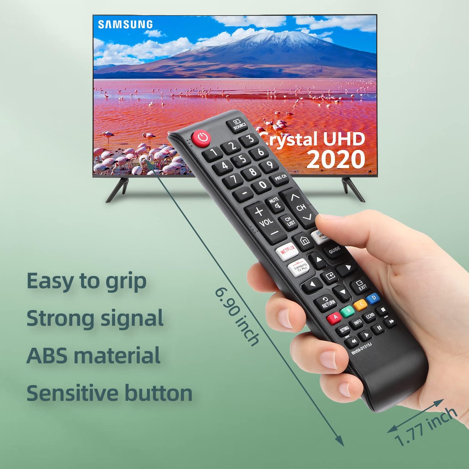 Discount 70% Gvirtue Remote Control BN59-01315J Replacement for Samsung-Smart-TV-Remote Samsung LED LCD QLED 4K 8K UHD 3D HDTV HDR Curved Crystal Smart TV with Netflix, Prime Video, Samsung TV Plus Button