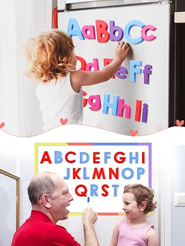 Miniatura 7 de Juego de juguetes de letras y números magnéticos imanes magnéticos fuertes de 234 piezas de alfabeto coloridos para niños pequeños - Imanes