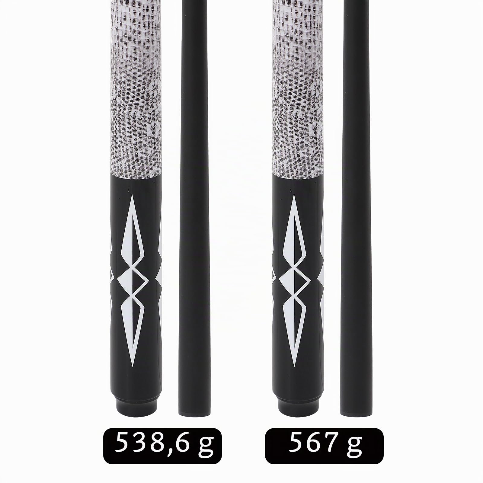 Bâtons de Queue de Billard Composite en Fibre de Verre Graphite 510,3 g, 538,6 g, 567 g, 595,3 g, 147,3 cm
