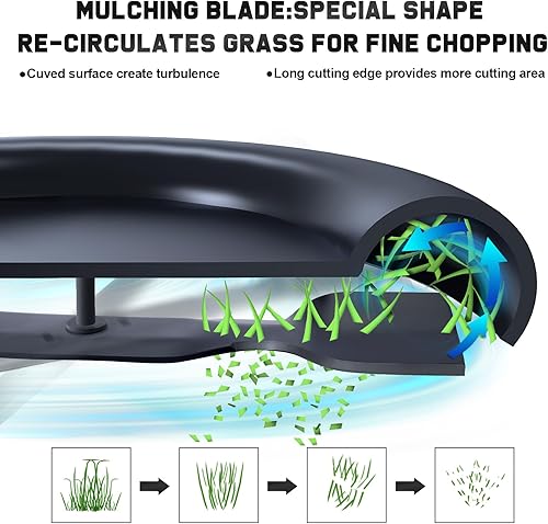 Miniatura 4 de Grasscool LA145 - Cuchilla de mantillo de 48 pulgadas para John Deere LA155 155C D140 LA140 E150 E160 48 pulgadas, repuesto para cortacésped GX21784