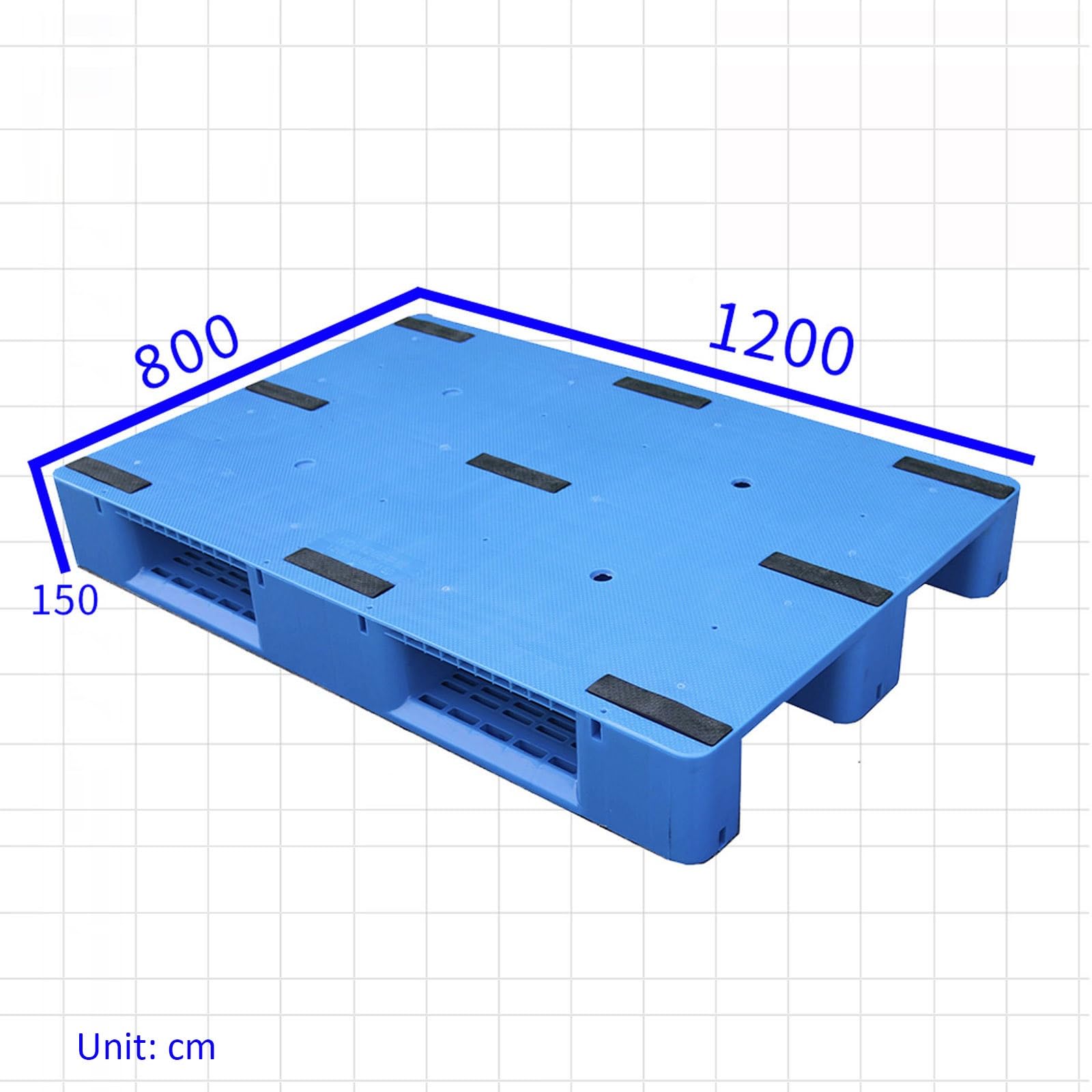 Solidne niebieskie plastikowe palety do przechowywania odporne na wilgoć, idealne do piwnicy, magazynowania na zewnątrz, logistyki i transportu, wytrzymała podkładka do długotrwałego użytkowania