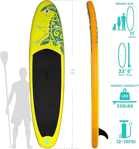 Miniatura 2 de FunWater Tabla de remo inflable de pie, 3 años de garantía, tablas de remo de SUP con juego completo de accesorios, adecuado para surf, pesca, yoga
