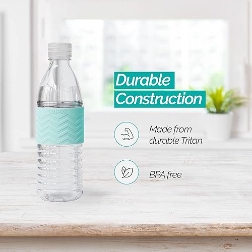 Miniatura 3 de Copco Hydra Botella de agua de 16.9 onzas con tapa a prueba de fugas, Tritan reutilizable, con funda de agarre texturizada, sin BPA, resistente a