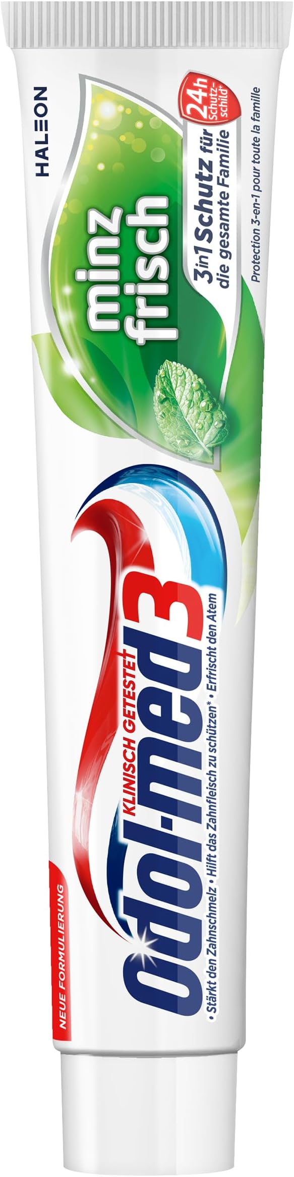 GlaxoSmithKline Odol-med3 Mint Fresh Toothpaste, Toothpaste with Mint Flavour and 3-in-1 Protection for Strong Teeth, Healthy Gums and Fresh Breath, 75 ml