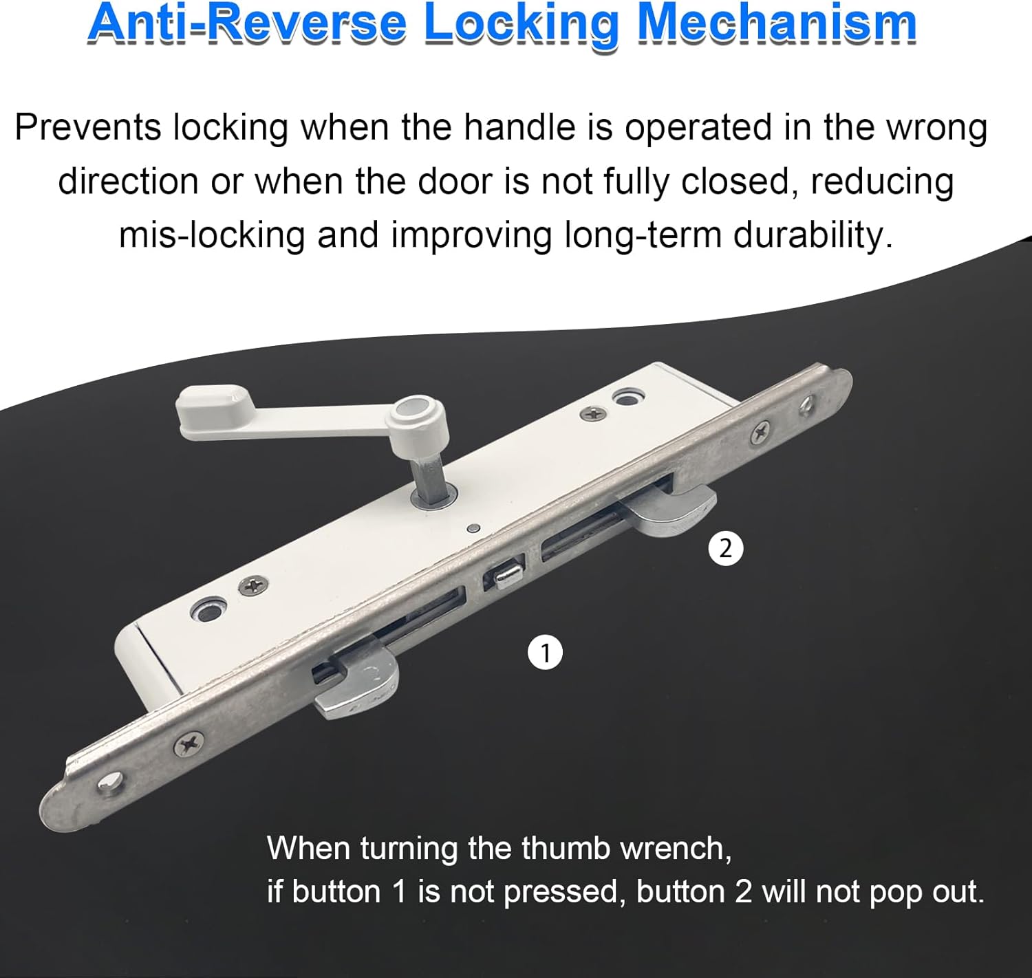 Sliding Patio Door Handle Set with Mortise Lock, Suitable for Sliding Glass Patio Door Thickness from 1.5in to 2in, 4-15/16" Screw Holes, Need to Drill, Reversible Design, Keyed, White