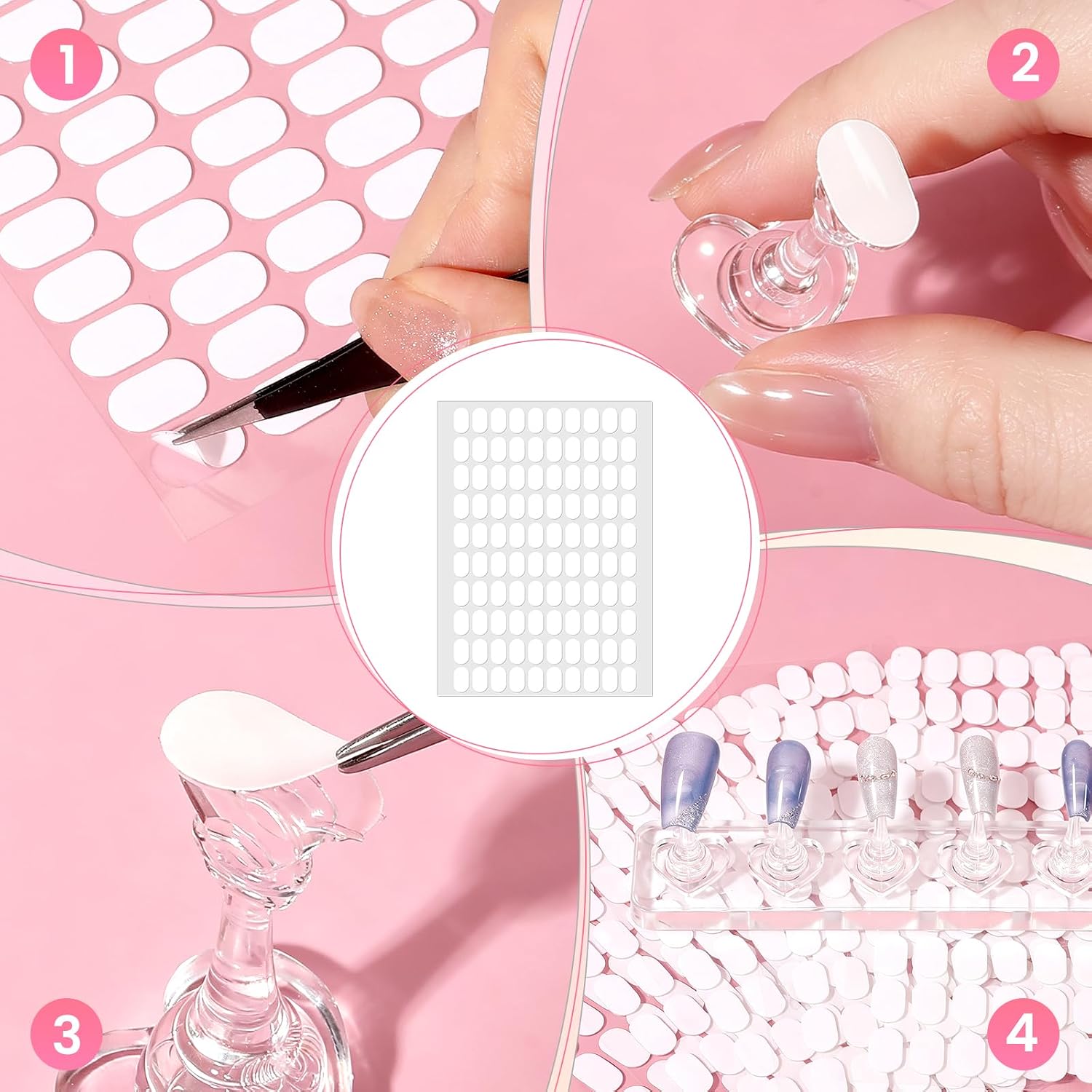BQAN Double Sided Nail Tape for Press On Nails Display 1150Pcs