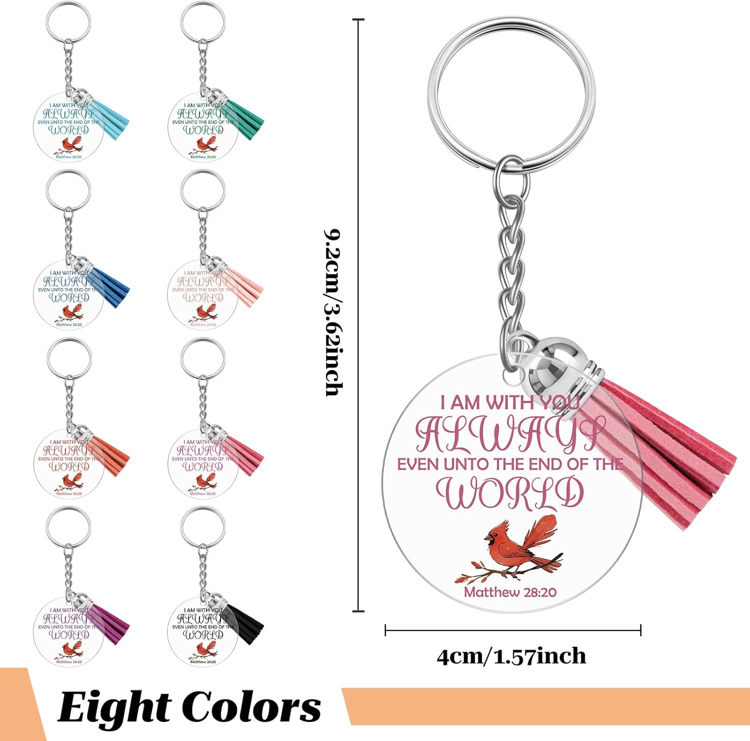 8Pcs Christian Religious Keychains Bulk for Women Girl Inspirational Bible Verse Keychains for Friends Teen Spiritual Gifts Religious Bible Gifts for Womens Confirmation Baptism Gift for Teen Girls - Image 4