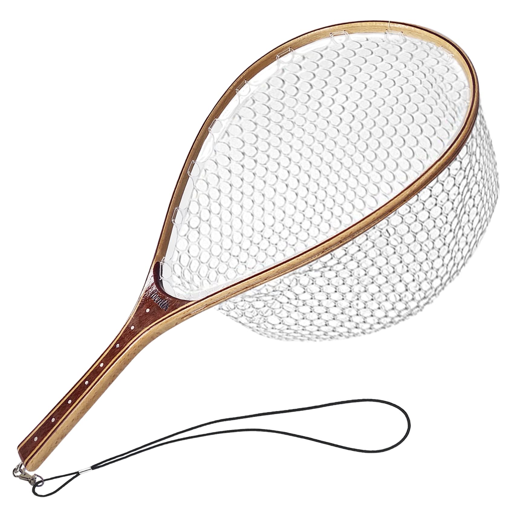 Riverruns Fly Fishing Net Landing Net Wooden Net Soft Rubber Mesh Trout Net Freshwater Saltwater Fishing Net with Safety Cord Net Gifts for Father Men