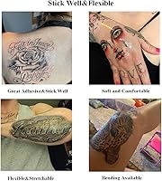 Vista 2 de Rollo de vendaje impermeable para el cuidado posterior del tatuaje (6 pulgadas x 11 yardas), envoltura de curación de heridas de tatuaje, vendaje