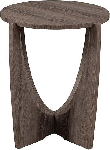 Miniatura 7 de Walker Edison Gemma - Mesa auxiliar redonda flotante contemporánea con parte superior de mármol, 19 pulgadas, color ceniza cerusada