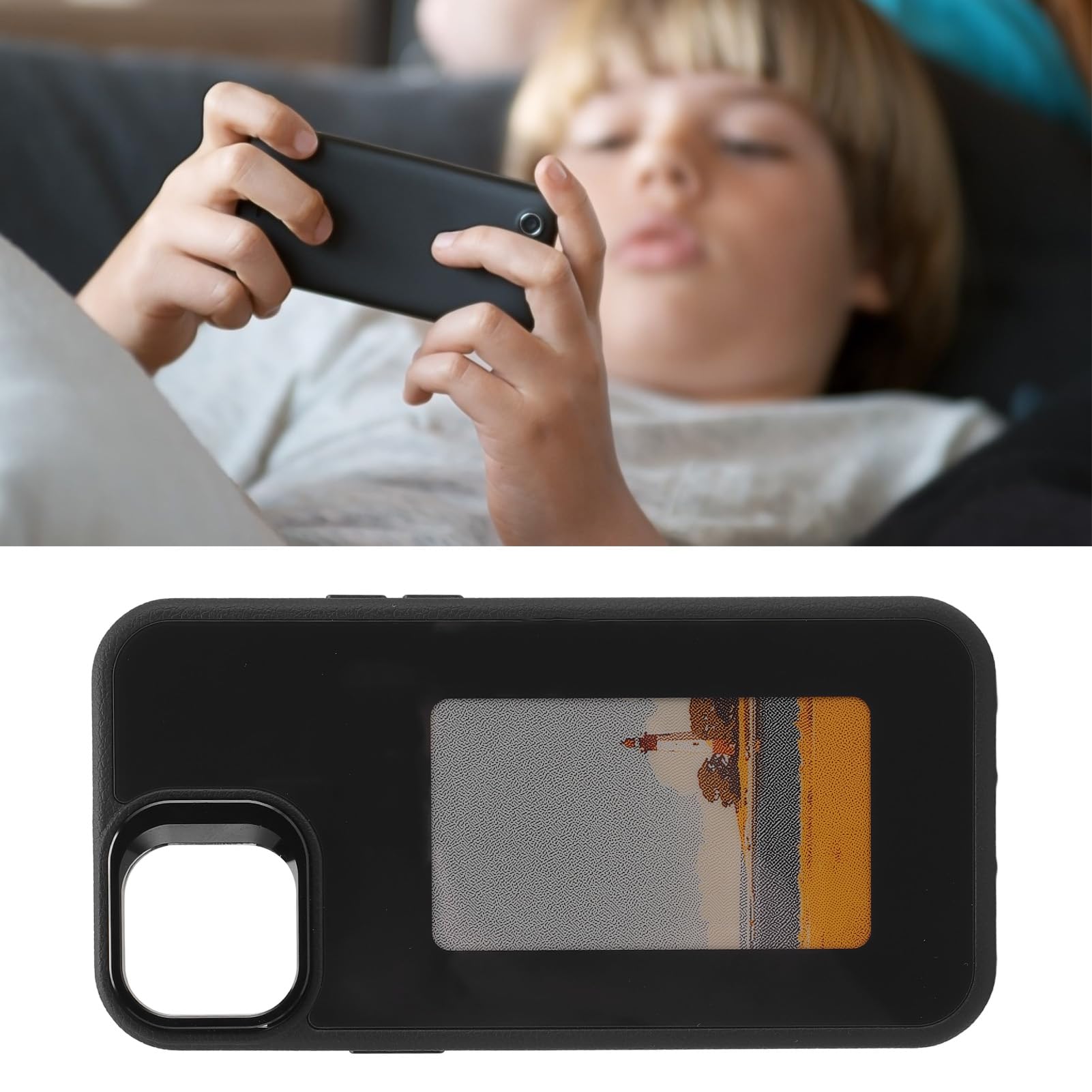 Pissente Funda de Teléfono con Pantalla de Tinta NFC, Exhibición de Fotos
