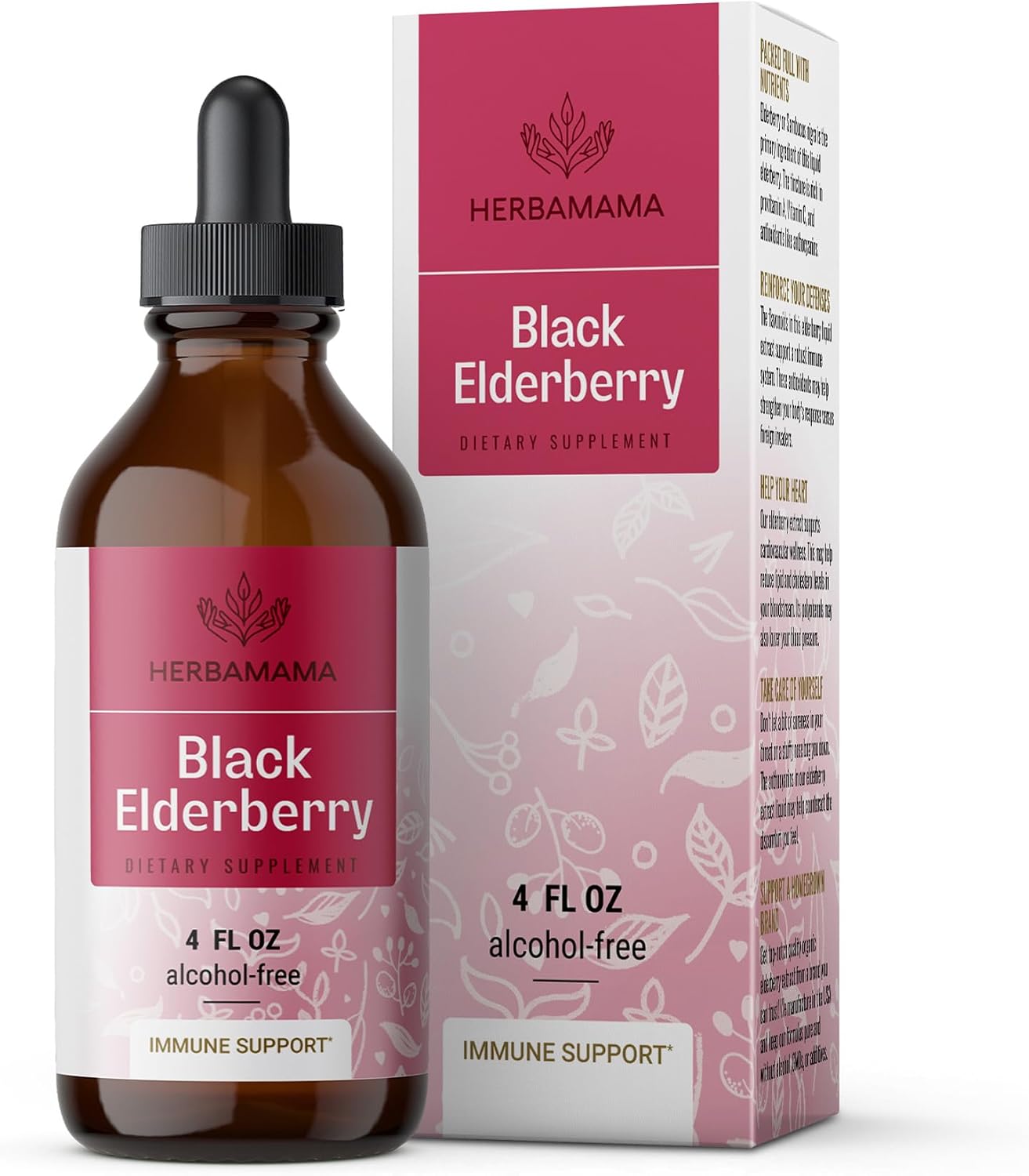 HERBAMAMA Elderberry Liquid Extract Organic Black