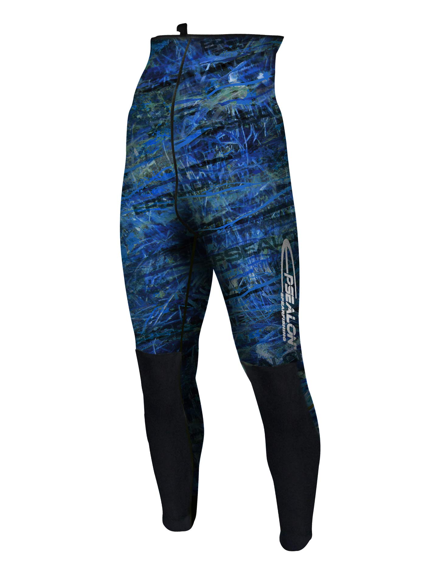 EPSEALON - Pantalon Fusion Camo Blue 3mm - Plongée, Surf, Chasse sous-Marine - Néoprène Yamamoto 039 - Manchons en SCS - Renforts de Protection aux Genoux