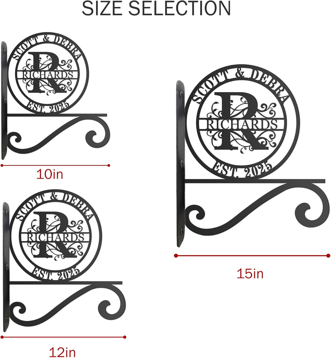 Personalized Metal Plant Hooks with Custom Text, Indoor Outdoor Wall Mounted Hanging Plant Hanger, Bird Feeder and Wind Chime Hook, Decorative Bracket, Home Decor Gift
