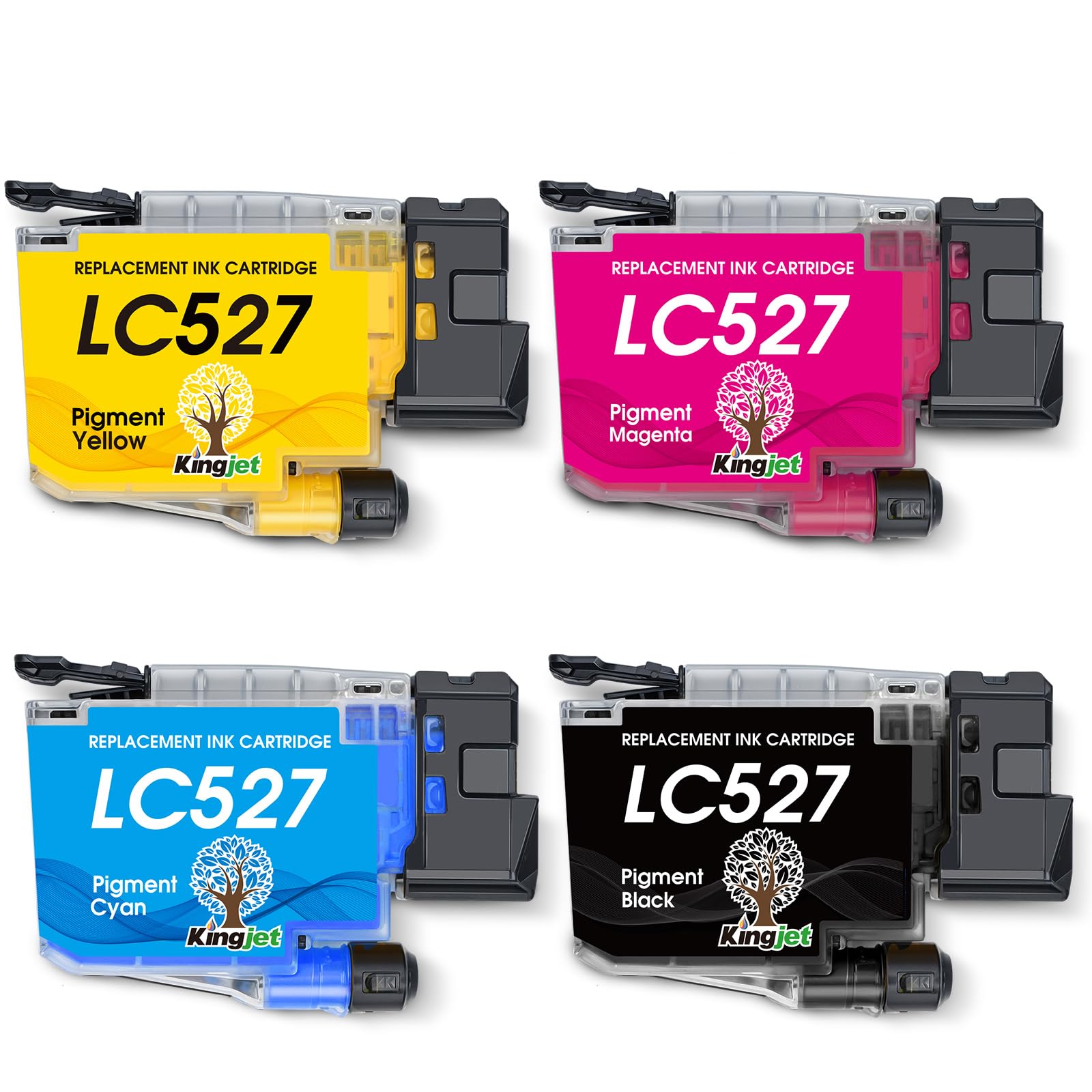 KINGJET LC527 Ink Cartridges Replacement for Brother LC527 LC-527 LC527VAL Ink Multipack for Brother MFC-J4550DW MFC-J4350DW Printers (Black, Cyan, Magenta, Yellow, 4 Pack)-image-22