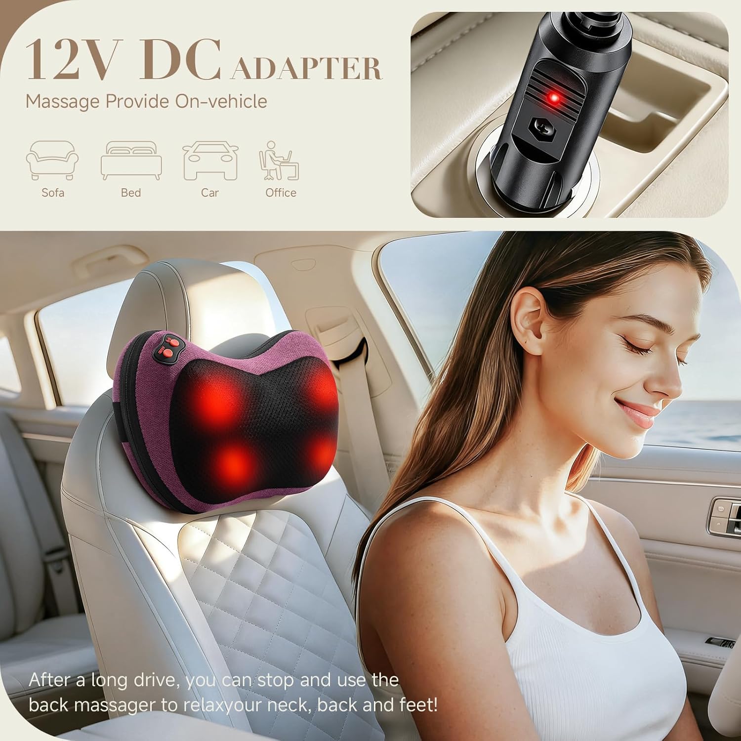 Papillon Shiatsu Back Massager with Heat, Fathers Day Dad Gifts for Husband Men&Women,Deep Tissue Massage Pillow for Neck,Shoulder,Foot & Lower Back Pain Relief,Gifts for Men,Women,Dad,Her