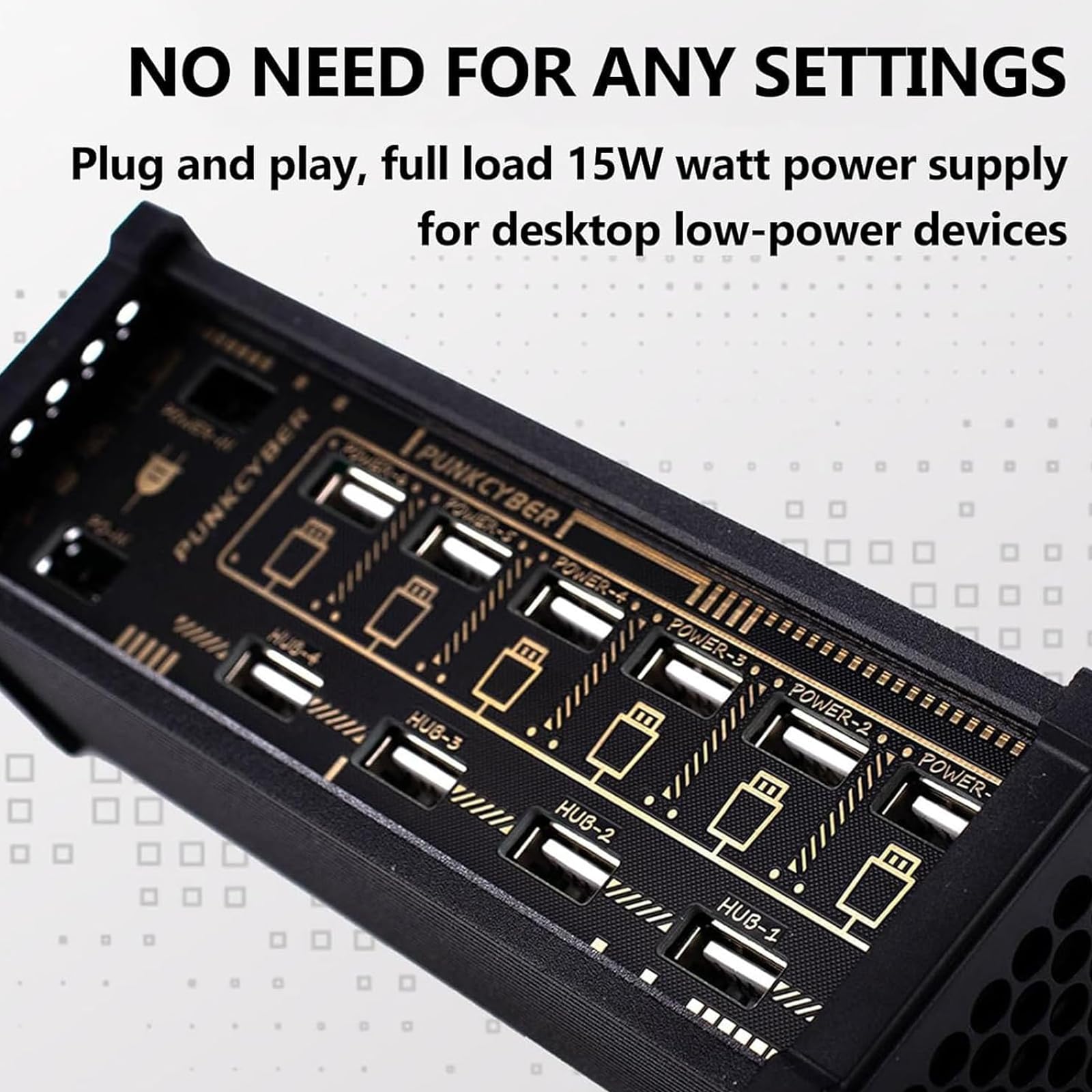 6-portowa Stacja Dokująca USB U6, Przenośny 6-portowy Przełącznik USB, 4 Porty Danych, Metalowy Przełącznik, 9 Wygodnych Portów Wejściowych USB, Funkcja Sterowania Głosowego, Transmisja