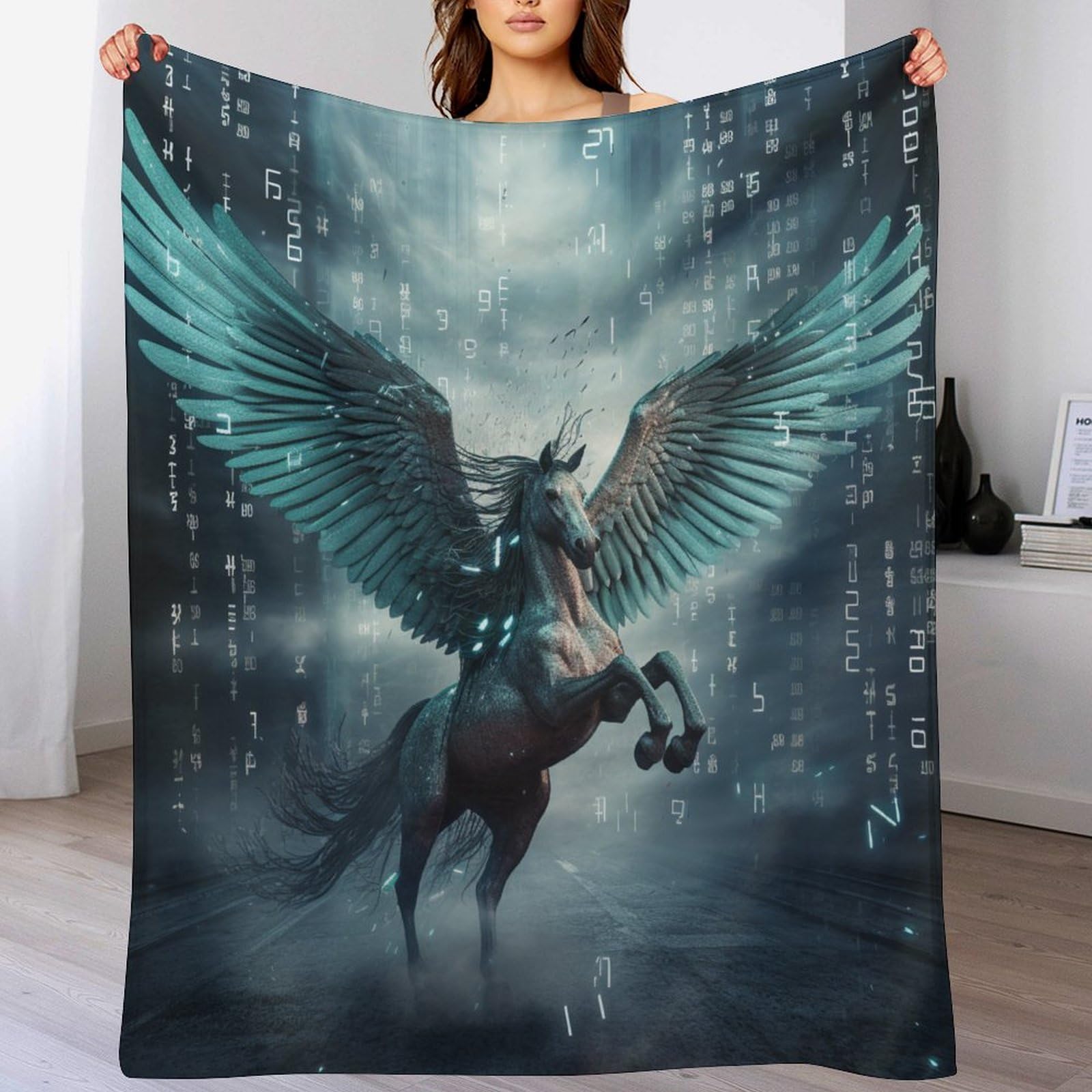 Couverture épaisse cheval 3D : finissez-en avec le froid grâce à ce plaid flannel lavable
