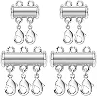 Vista 9 de OHINGLT Cierres de capas de collar Cierre magnético de bloqueo deslizante Conector de collar Multi Strands Slide Tube Clasps