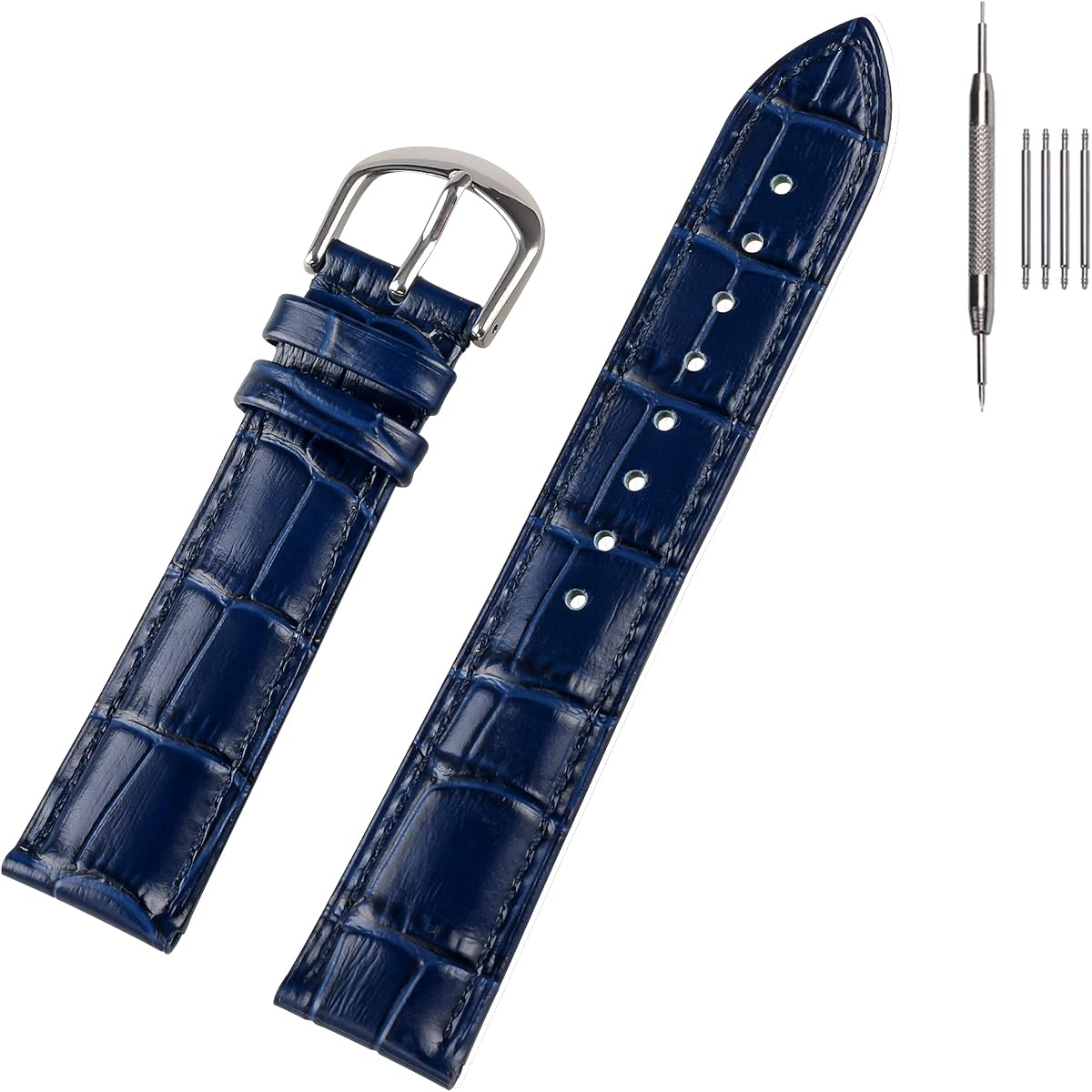 Correas de reloj de piel de cocodrilo para hombres y mujeres de 12 a 22 mm