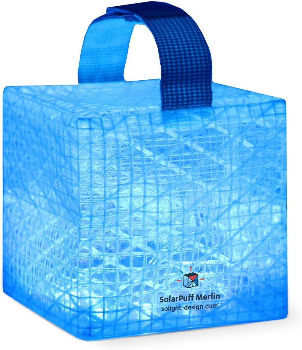 Solight Design SolarPuff Merlin Photo voltaic Lantern – Rechargeable LED Tenting Lantern with Colour Gentle Remedy, Collapsible Waterproof Photo voltaic Gentle for Tenting, Emergency, Out of doors & Energy Outages