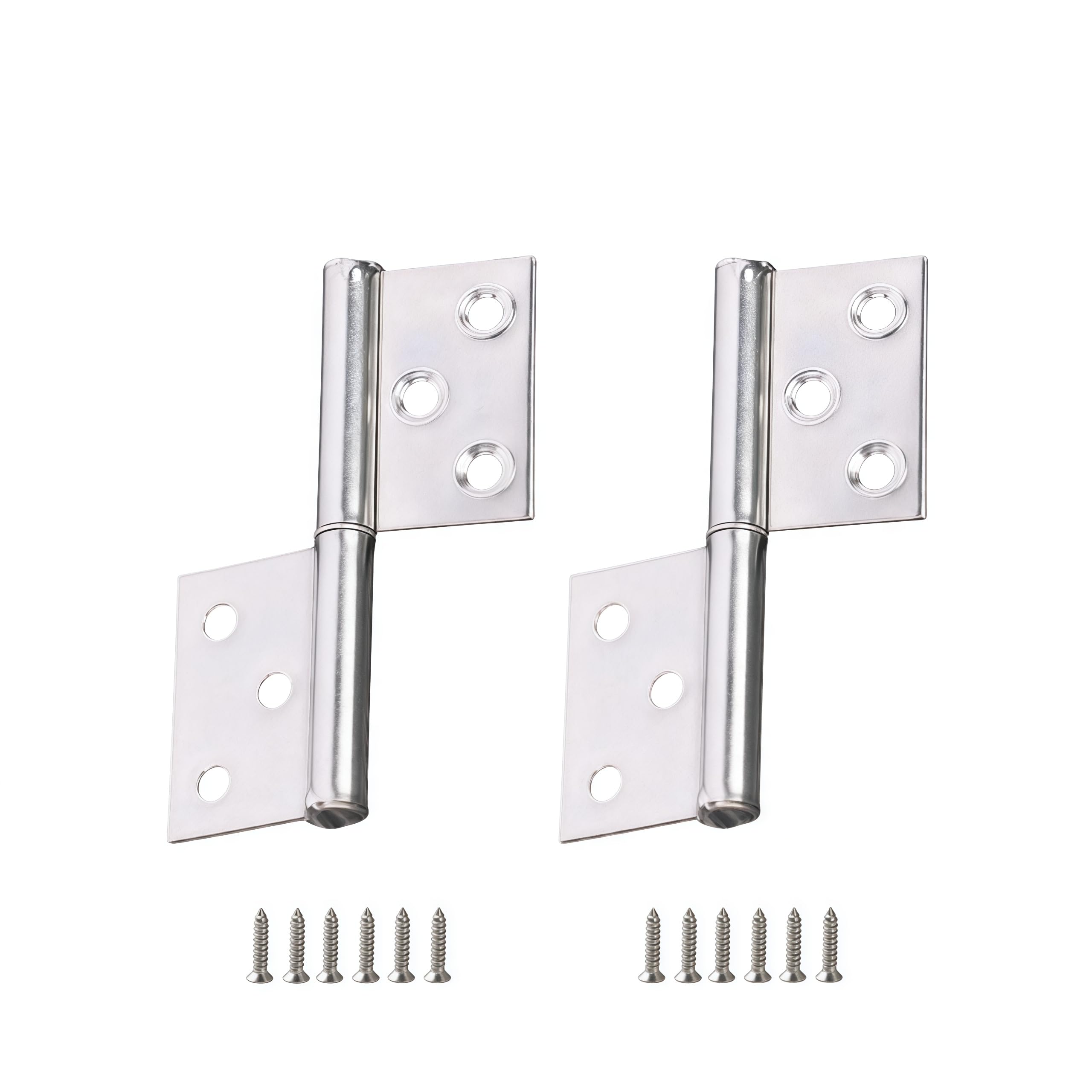 Vbnexyr Regular 2 Pack Of Stainless Steel Flag Hinges Detachable Hinges Suitable For Doors Cabinets And Windows 2.5 Inches * 1.2Mm Thick