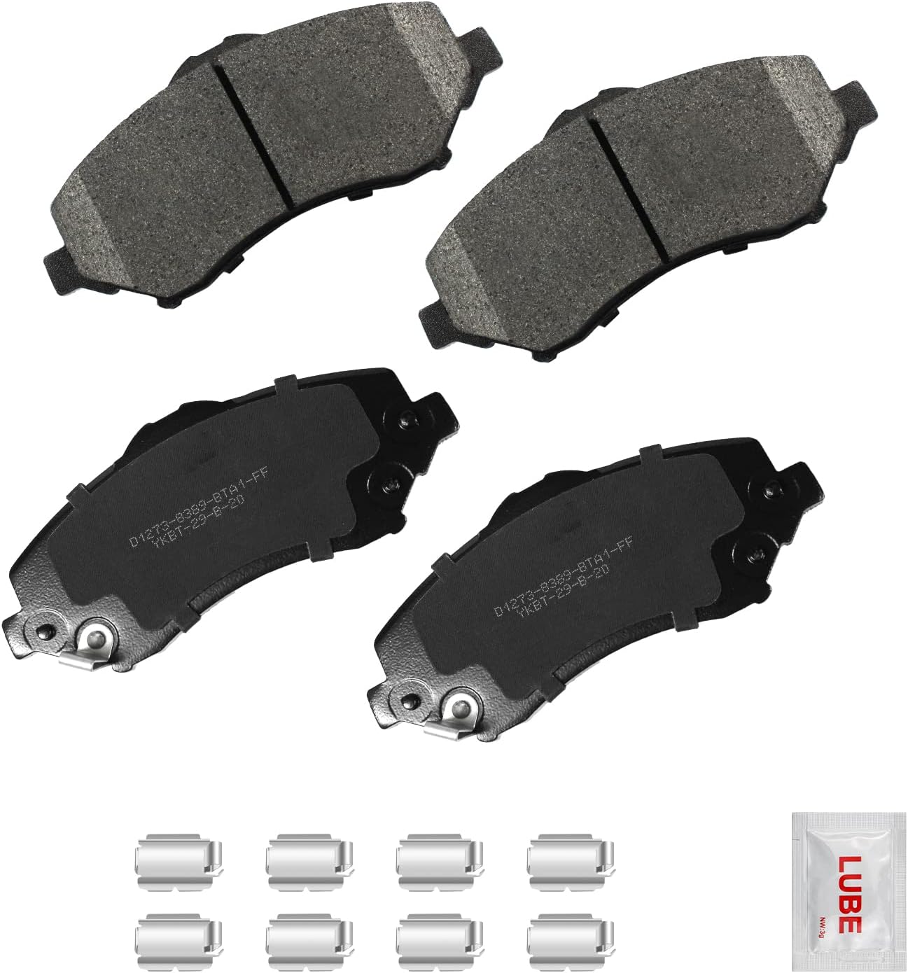 Rear Ceramic Disc Brake Pad Kit w/Hardware for Chrysler Town & Country, for Dodge Grand Caravan/Journey/Nitro, for J-eep Liberty/Wrangler/Wrangler JK, for Ram Cargo Van, for VW Routan