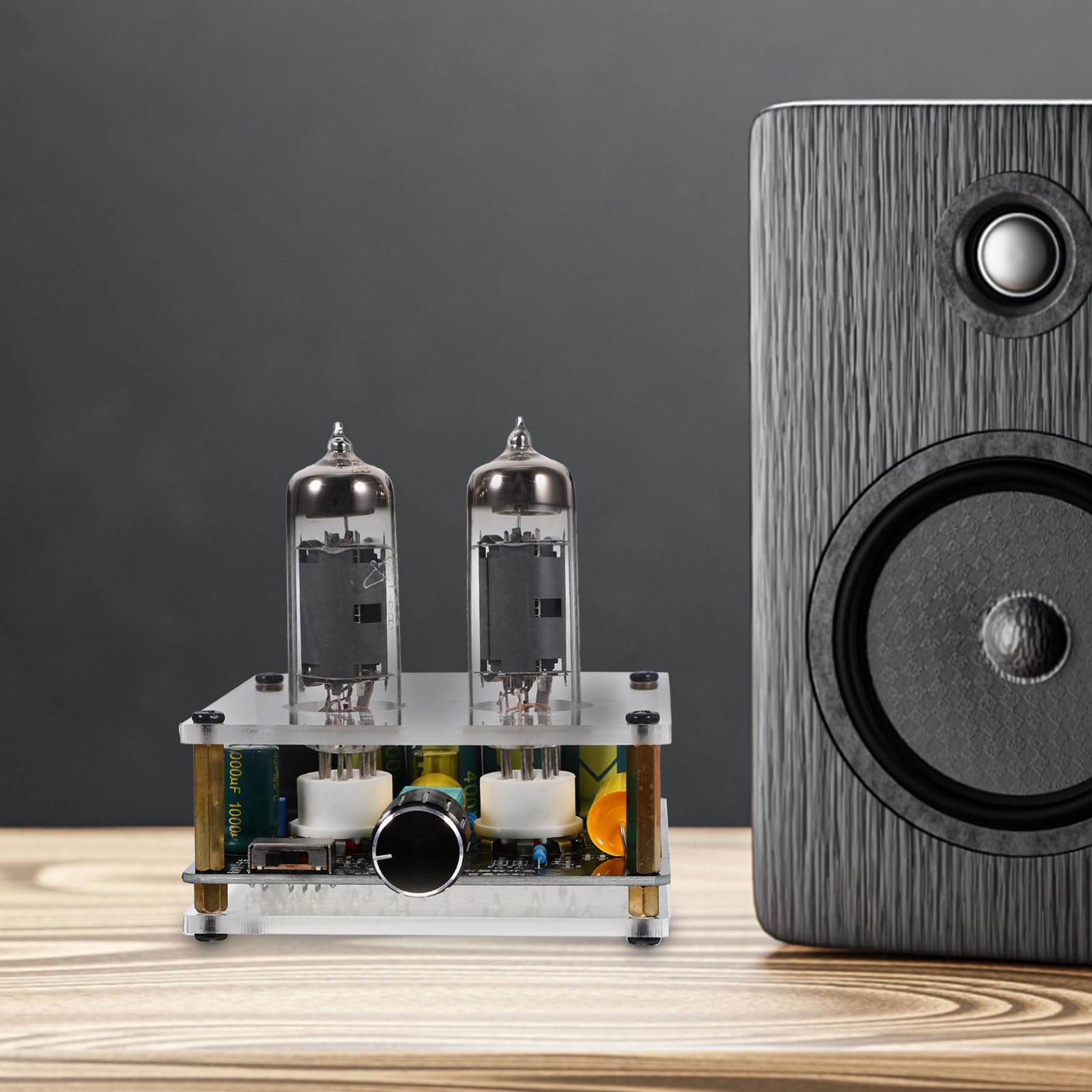 Gadpiparty Preamplificatore Phono Valvolare 6k4/6a2 Leggero Funzione Pre-amplificatore per Giradischi, Materiale Pcb e Abs per Sistemi Home Theater DIY e Arredo Moderno