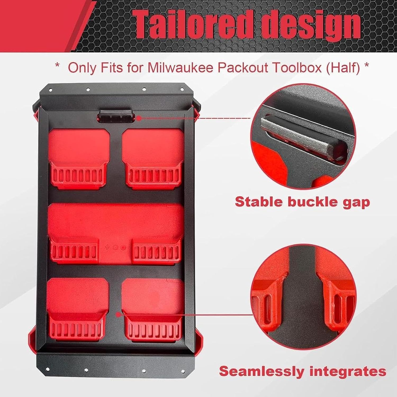 38x21cm Modular Tool System Base, Aluminum Alloy Universal Mounting Plate for Tool Box, Wall, Floor, Truck Bed, Quick Installation