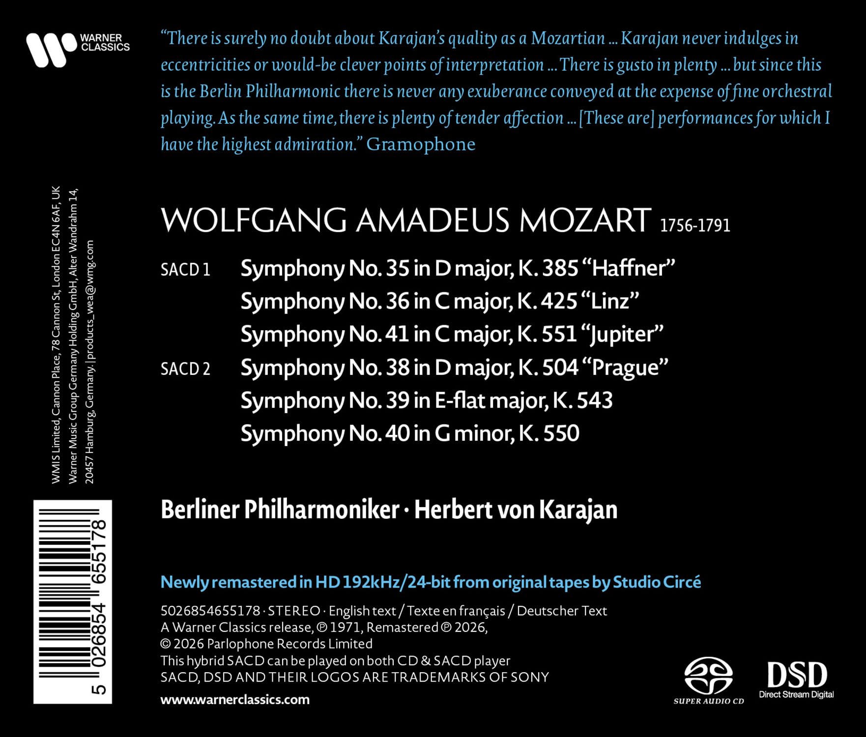 Sinfonien Nr. 35-36, 38-41