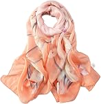 JWSilk Luxurious Silk Chiffon Scarf Floral Print