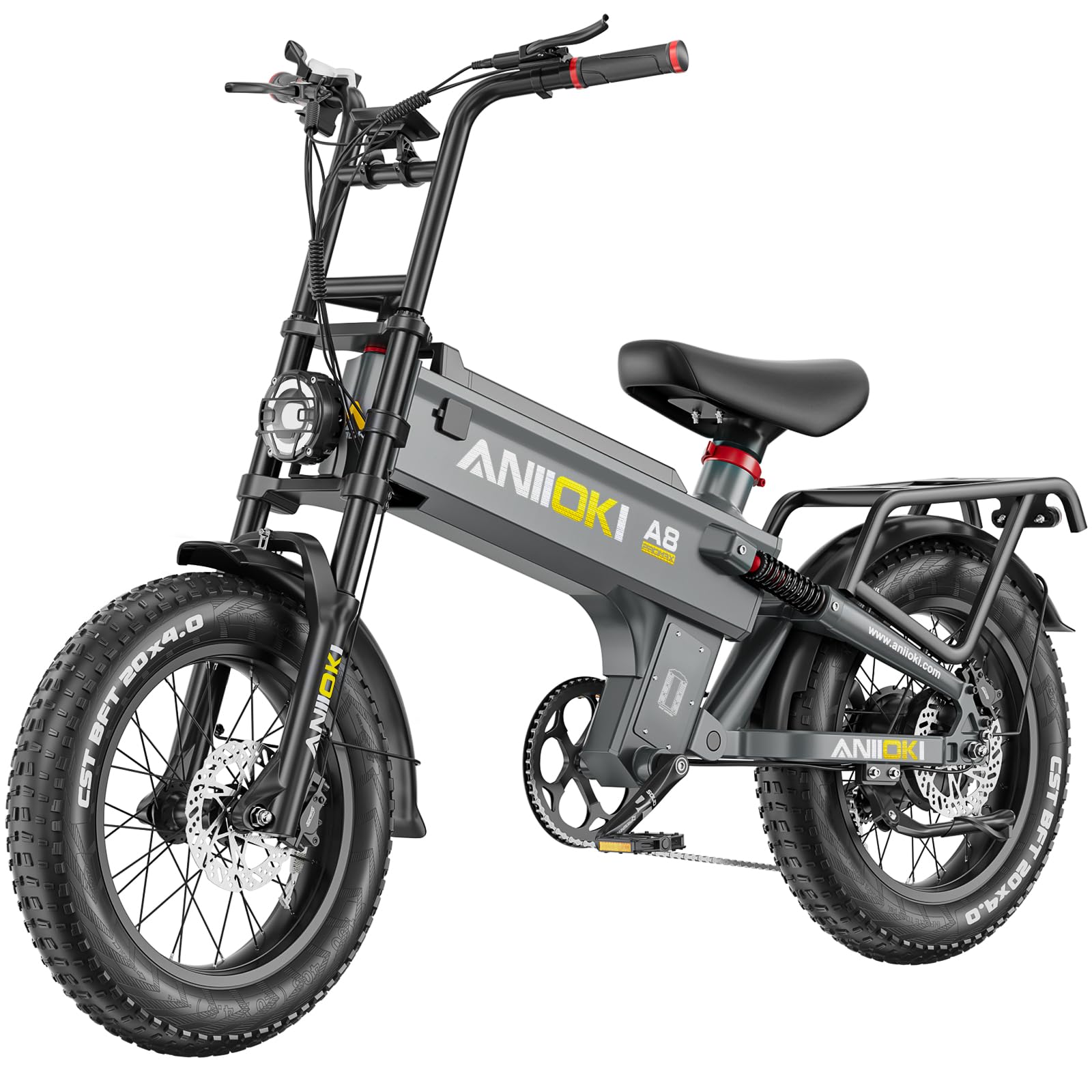 ANIIOKI Ebike for Adult,Electric Bike with 60ah Battery,30+ Mph Top Speed,1200/1400W/1800W Peak Power, Fat Tire eBikes, 200 Miles Commuting Bike