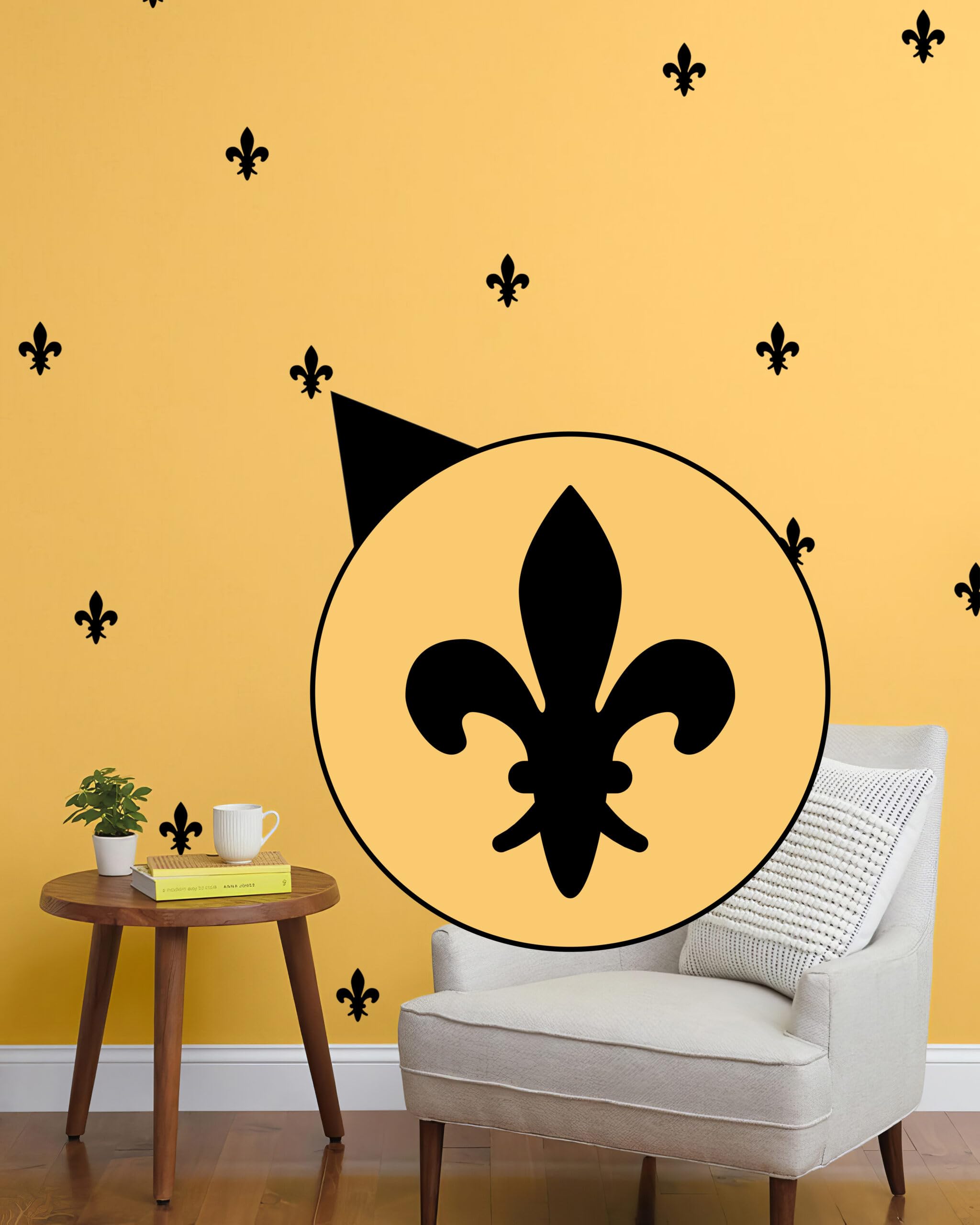 WallDesign Royal Pattern Black Colour Set of 55 Geometric Wall Decals for Bedroom, Kids Room, Hall, Home Décor, Living Room-image-27