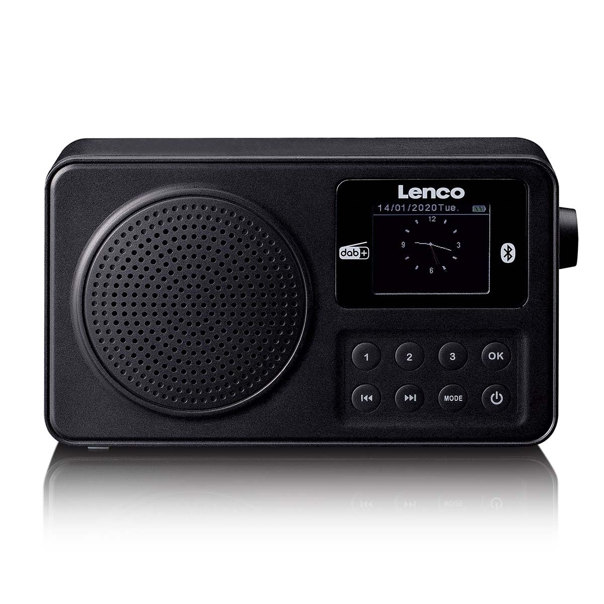 Lenco PDR-033BK Dab+ Radio Portable – Bluetooth 5.3, FM, Batterie, écran Couleur, réveil, minuterie de Sommeil, 3 Touches Favorites, Prise AUX et Casque, USB-C, jusqu'à 10 h d'autonomie, Noire