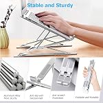 Laptop Stand for Desk，Stable Ergonomic Aluminum Computer Riser Cooling Stand for Mac MacBook Pro/MacBook Pro Air,HP, Dell, More PC Notebook - 12 13 15 16.2 inch (Silver)