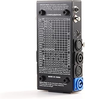 MFL. 15-Plug Audio Cable Tester Line Finder Black 15-in-1 Cables Checker 10-Way Switch Wire Tracker with LED Indicators, Rectangular