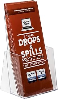 Clear-Ad - LHF-K200 - Acrylic Brochure Holder - Transparent Plastic Wall Mounted Brochure Stand 4x9 (Pack of 2)