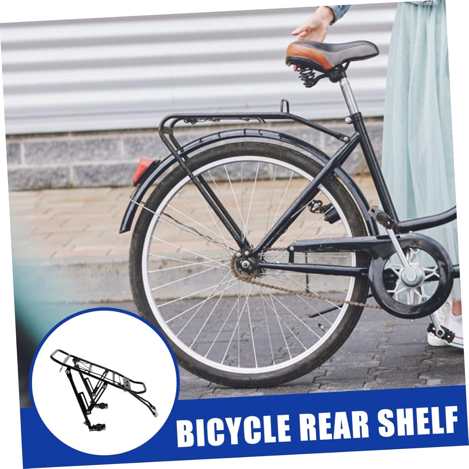 Universal Bike Cargo Rack Adjustable Mountain Bike Rear Shelf Sturdy Aluminum Carrier for Outdoor Use Compatible and Disc Brake