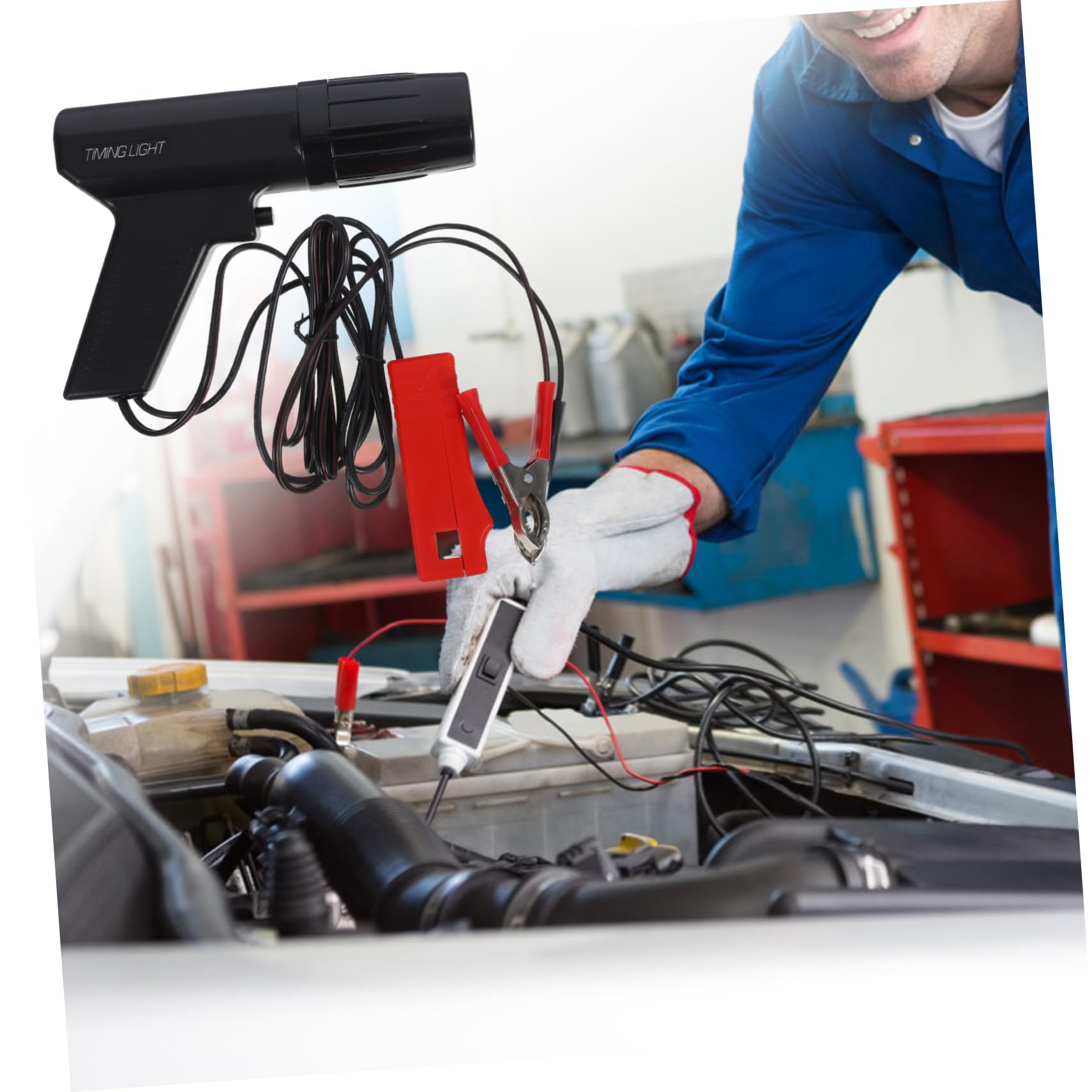 Luz de Sincronización Automotriz para Motor de Coche y Moto | Negro, Plástico, Reparación y Mantenimiento, Rendimiento Fiable, Precisión de Encendido