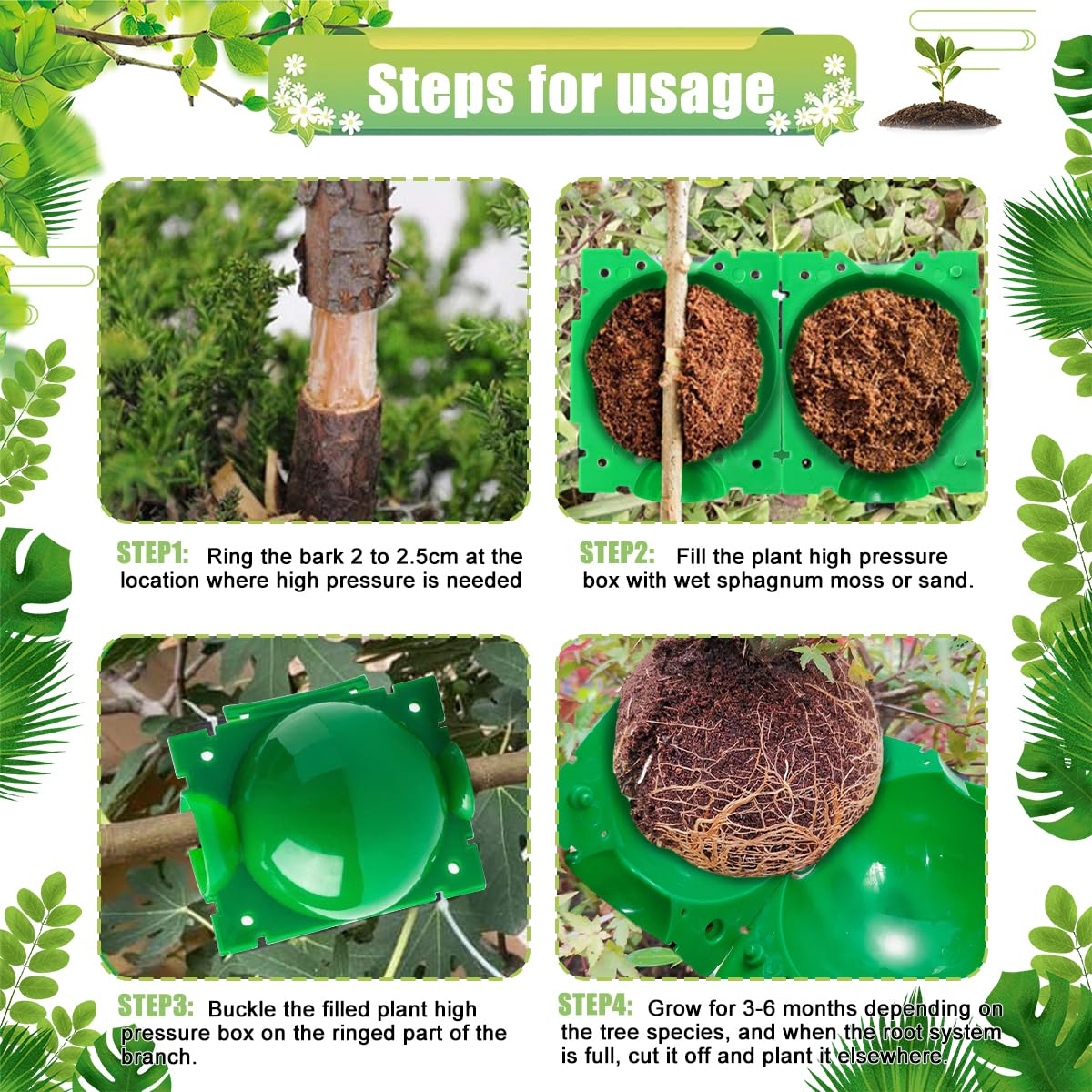 12 Pezzi Scatole Radicamento Piante - Sfere Innesto Per Giardinaggio, Diametro 5cm - Foto 9