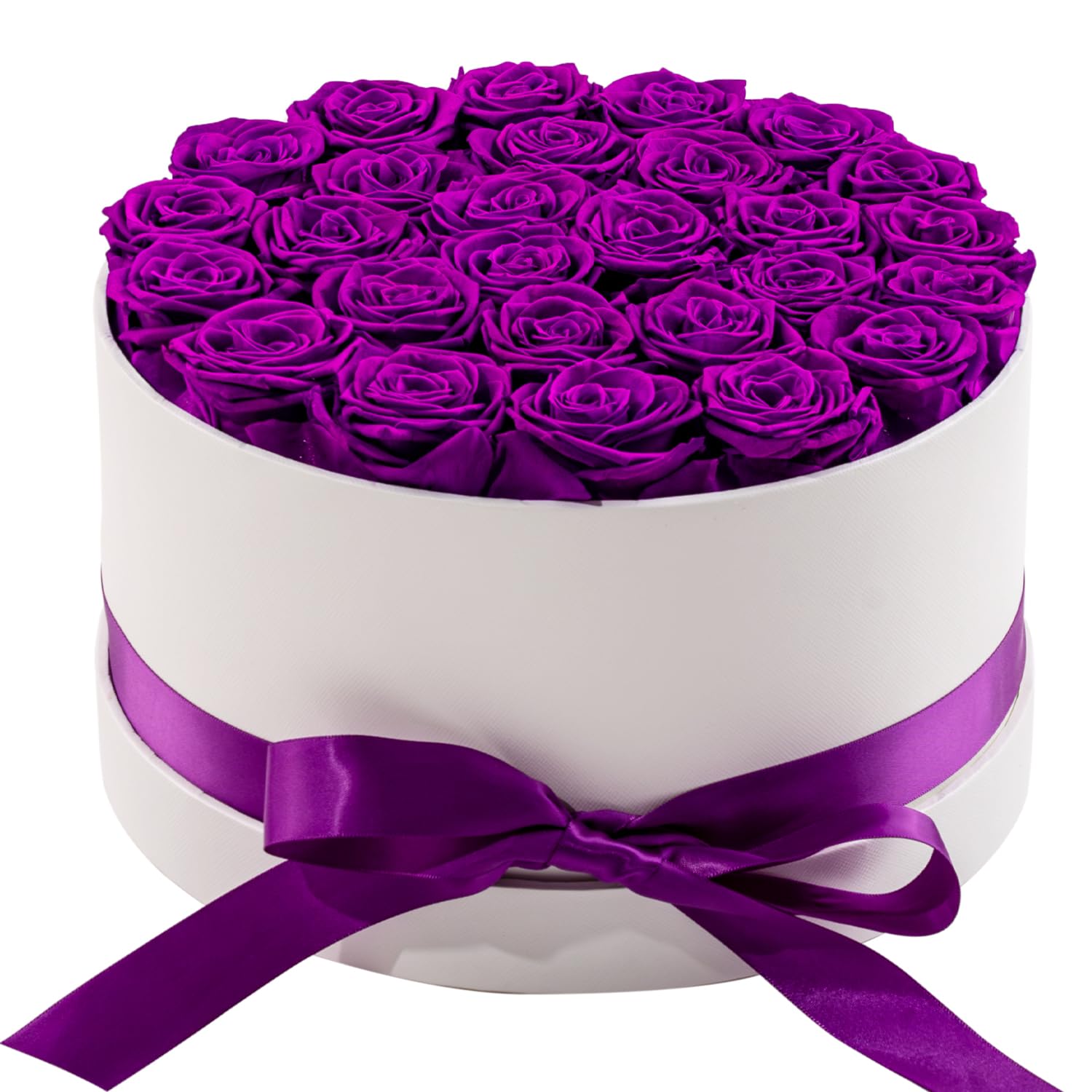 27 Piece Preserved Roses Purple Box