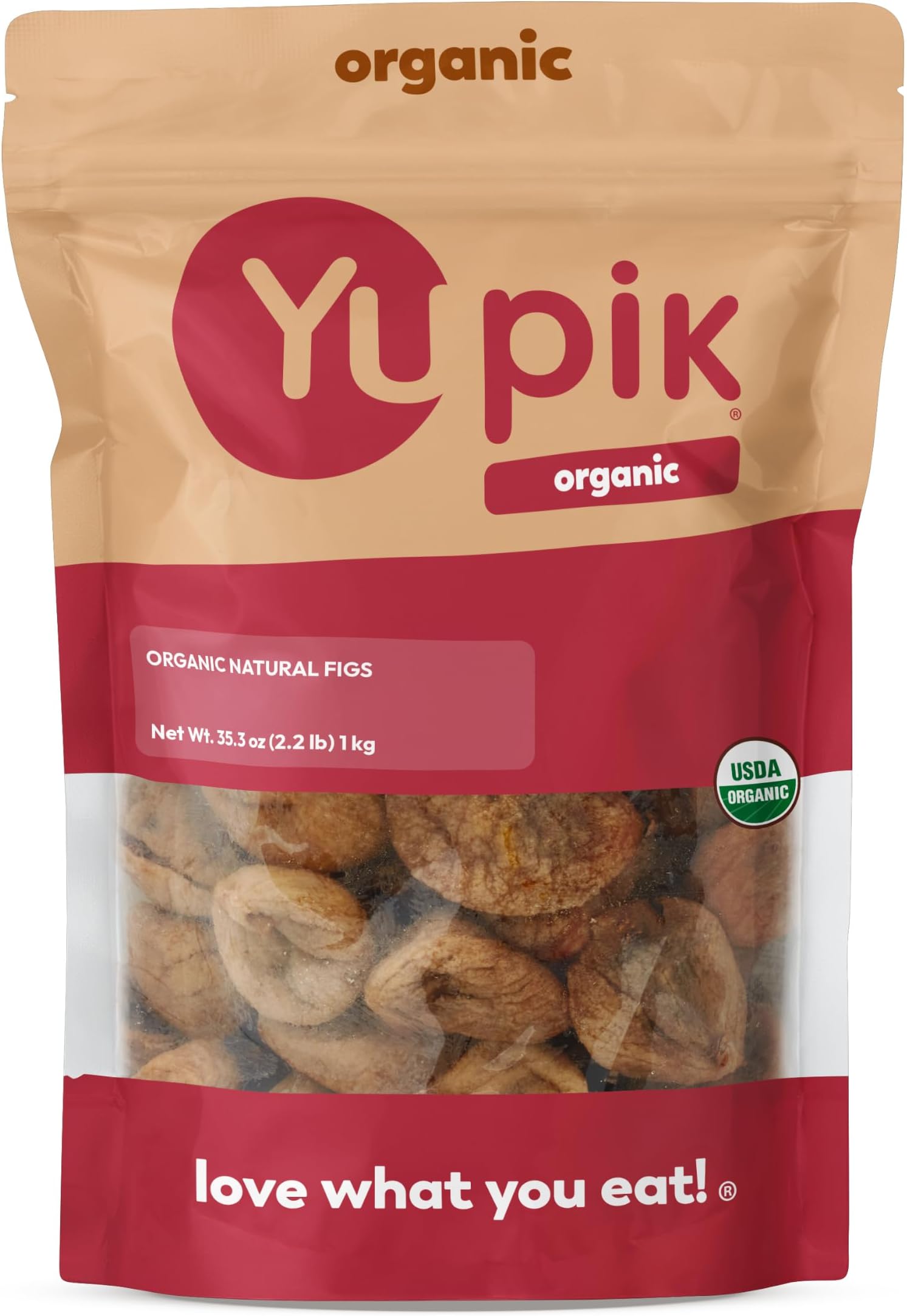 Organic Natural Figs, 2.2 lb (35.2 oz), Gluten-Free, Non-GMO, Vegan, Whole Dried Fruits, Naturally Sweet, No Sulphites, No Added Sugar, Good Source of Fiber, Healthy Snacks, Ideal for Baking